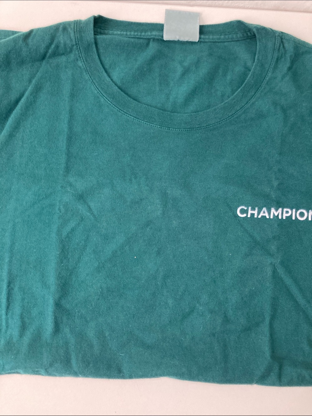 Champion Men's Teal Short Sleeve Crewneck T-Shirt - Picture 5 of 9
